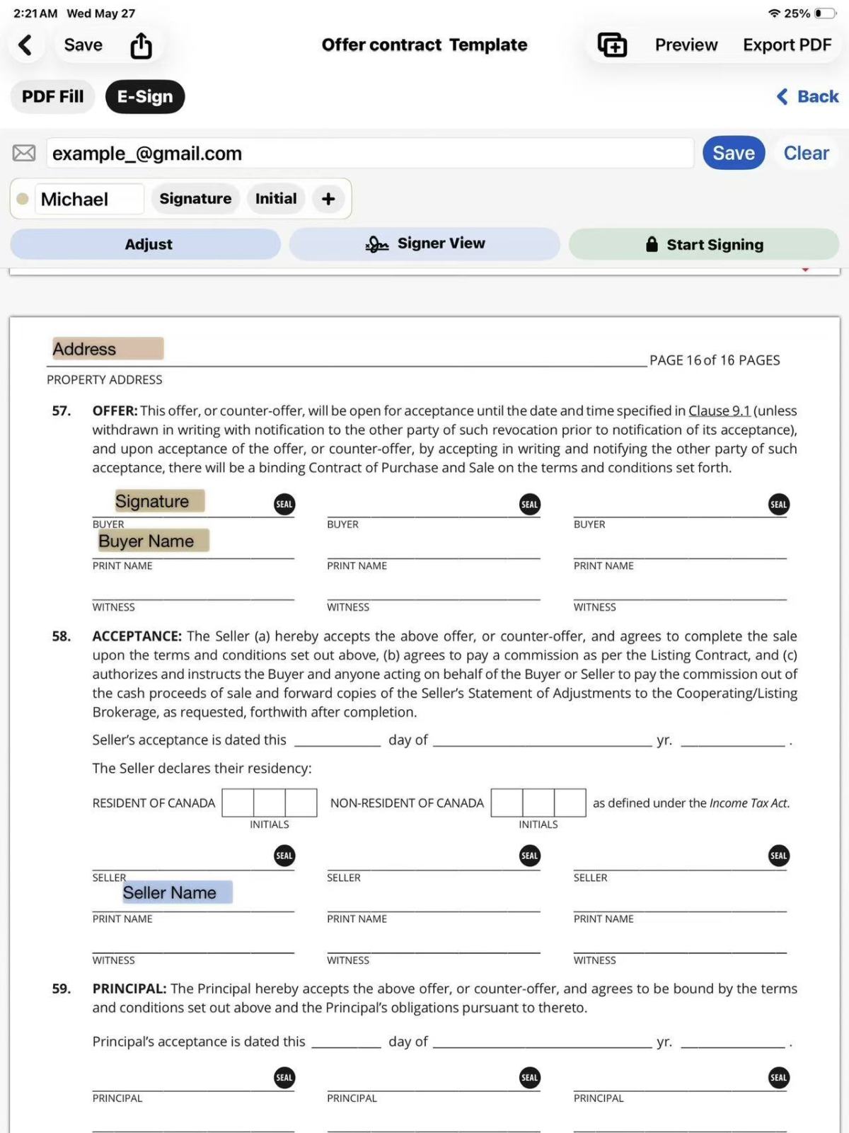 e-signature browser