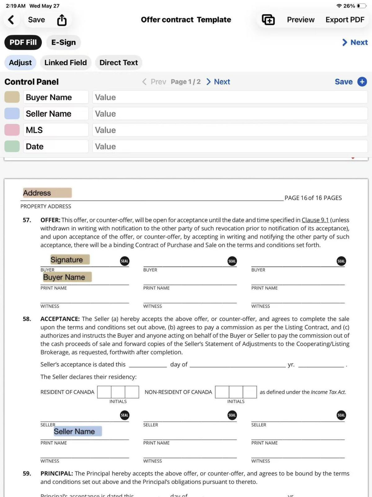 pdf template builder
